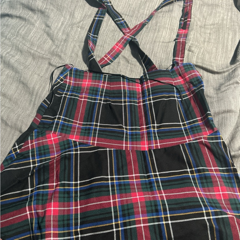 Plaid Cross-Back Dress